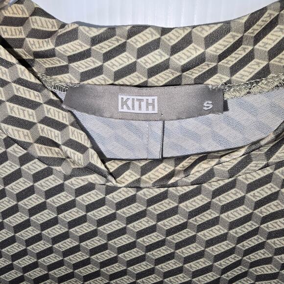 Kith Rumi Monogram Mini Dress Coverup Bodycon Sleeveless Mock Neck 3D Print S - Picture 6 of 8